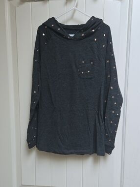 OshKosh B'gosh Kids Cotton Dark Gray Stars Long Sleeve Graphic Label Tee